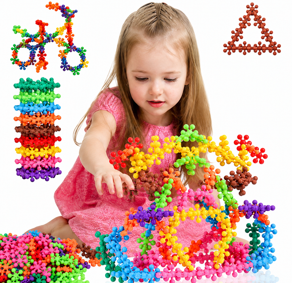 Snowflake Interlocking Building Blocks for Kids, Creative Construction Disc Set, Educational STEM Learning Toy, DIY Puzzle Building Blocks for Boys & Girls