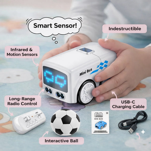 Smart Interactive RC Mini Bus – Gesture, Line-Tracking & Remote Toy