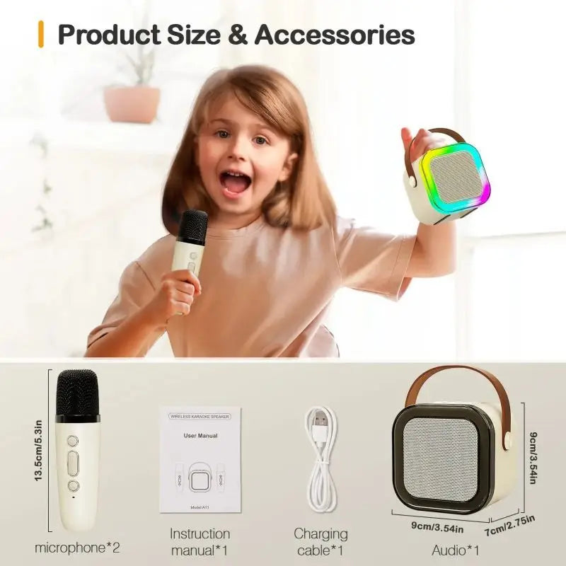 Kids Bluetooth Speaker System with 1 Wireless Mic