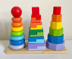 Geometric Wooden Toy Stacker