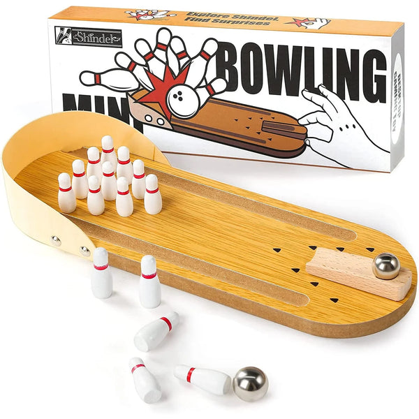 Wooden Mini Bowling Spil Game